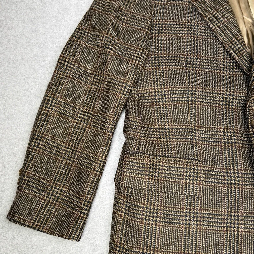 Vintage 90s Polo University Club Sport Coat Men's 42 R Houndstooth Windowpane